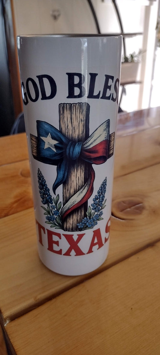 God Bless Texas Tumbler