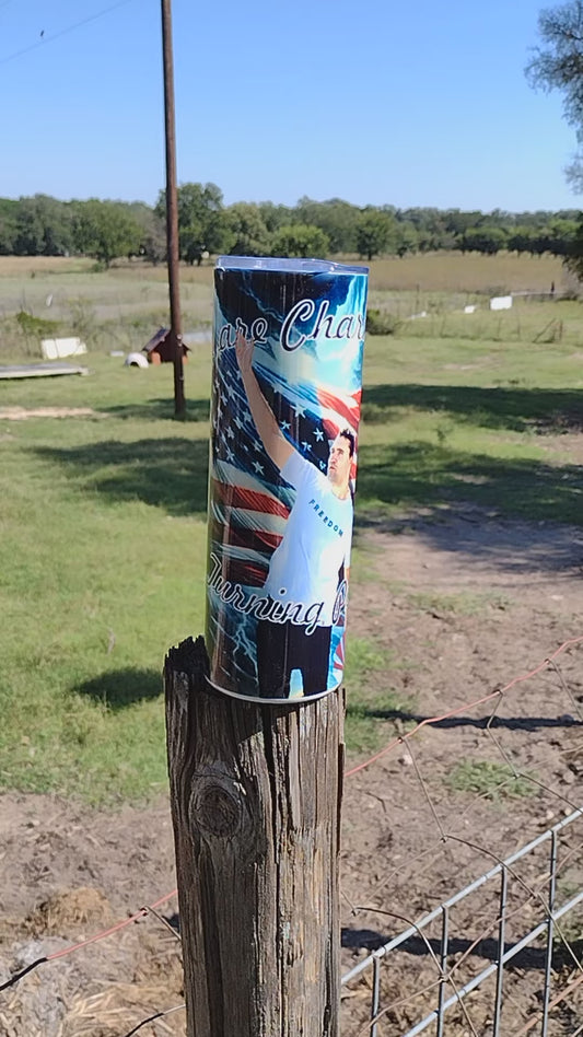 Charlie Kirk Flag Tumbler